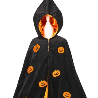 souza halloween pumpkin cape, 4-8 jr / 104-128 cm