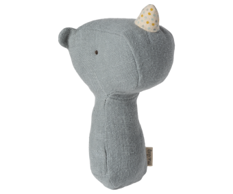 maileg lullaby friends, rhino rattle - dusty blue