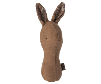 maileg lullaby friends, bunny rattle - chocolate