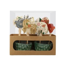 meri meri folk woodland cupcake kit