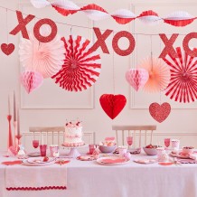 meri meri honeycomb hearts garland