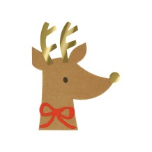 meri meri reindeer with red bow napkins