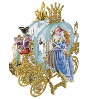 3d pop-up kaart cinderella's carriage