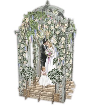 3d pop-up kaart wedding arbour