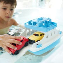 blue and white ferry - green toys