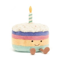 jellycat soft toy amuseable rainbow birthday cake, large