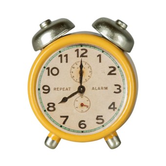 maileg alarm clock, mouse - yellow