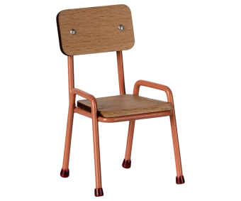 maileg chair, mouse - coral