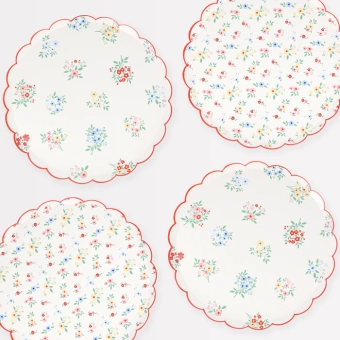 meri meri ditsy posy scalloped side plates