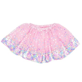 party fun sequins skirt - pink/neon