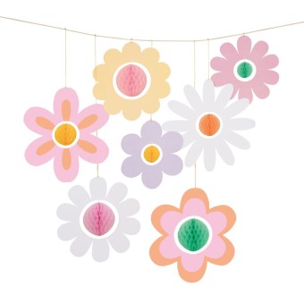 meri meri groovy flower hanging decorations