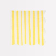 meri meri yellow stripe napkins, large