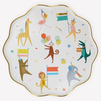 meri meri animal friends dinner plates 