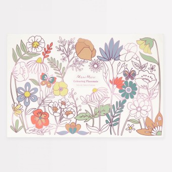 meri meri butterflies & flowers coloring placemats