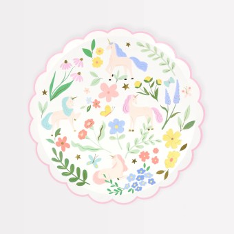 meri meri meadow unicorn side plates