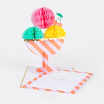 meri meri honeycomb ice cream sundae birthday card 