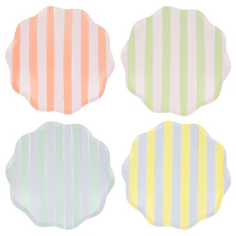 meri meri pastel stripe dinner plates