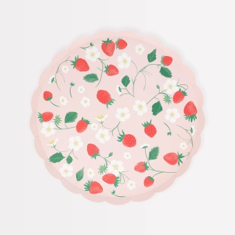 meri meri strawberry pattern side plates