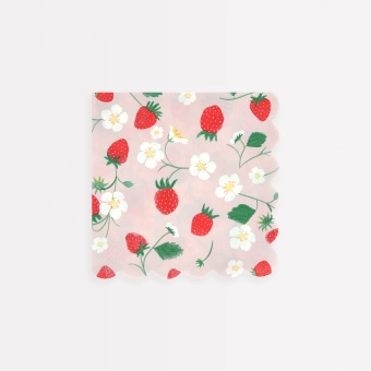 meri meri strawberry pattern napkins, small