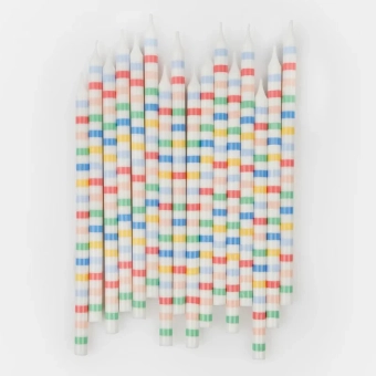 meri meri multi stripe candles