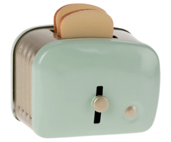 maileg miniature toaster with bread - mint