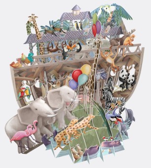 3d pop-up kaart noah's ark