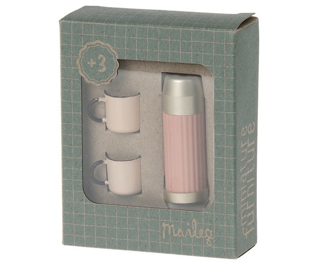 maileg thermos and cups - soft coral