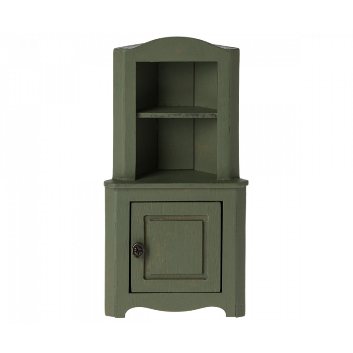 maileg corner cabinet, mouse - dark green