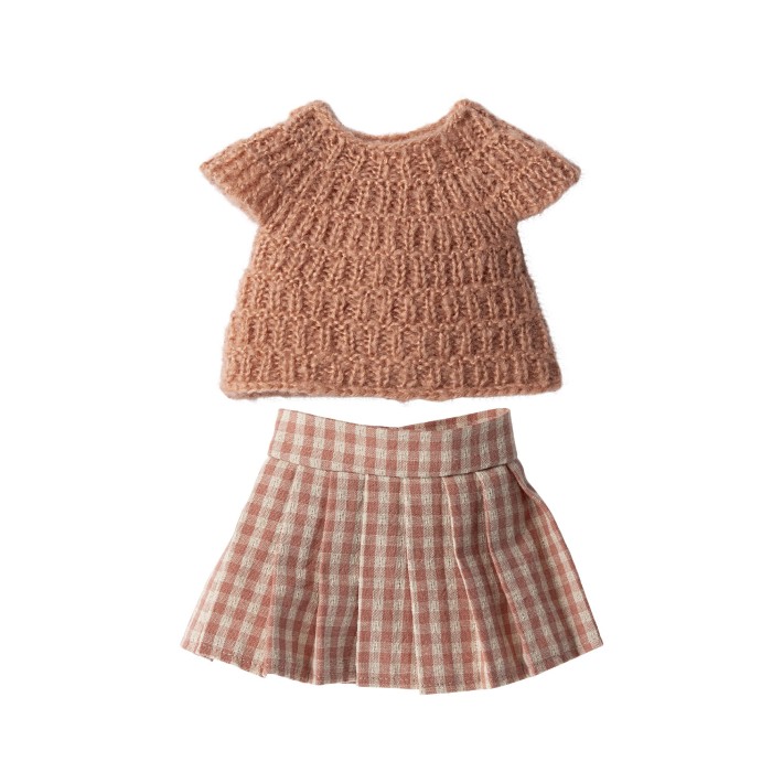 maileg knitted shirt & skirt - size 3