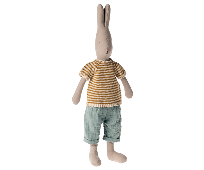 maileg rabbit size 3, classic - knitted shirt & pants
