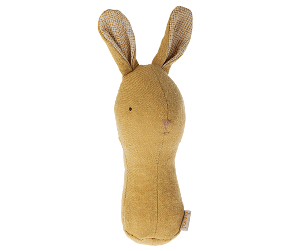 maileg lullaby friends, bunny rattle - dusty yellow