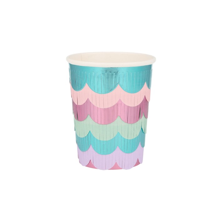 meri meri mermaid scalloped fringe cups