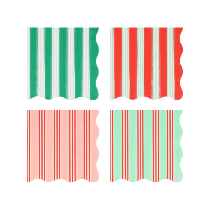 meri meri festive stripe napkins, small