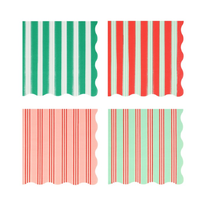 meri meri festive stripe napkins, large