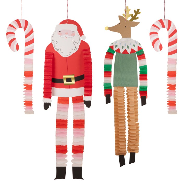 meri meri long legged santa & reindeer decorations