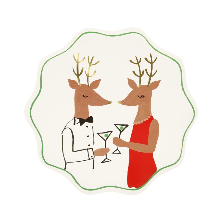 meri meri mr & mrs reindeer plates