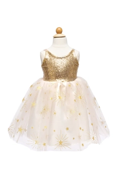 golden glam party dress (5-6 jr)