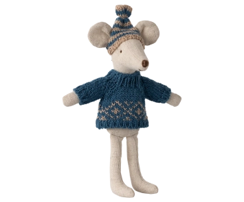 maileg knitted sweater and hat, dad mouse