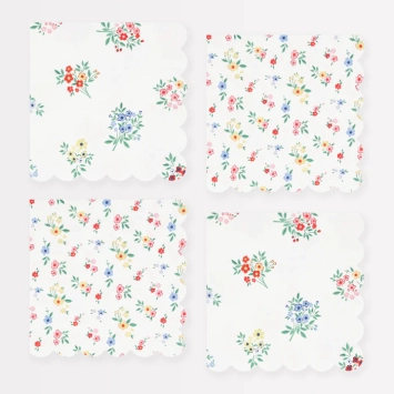 meri meri ditsy posy scalloped small napkins