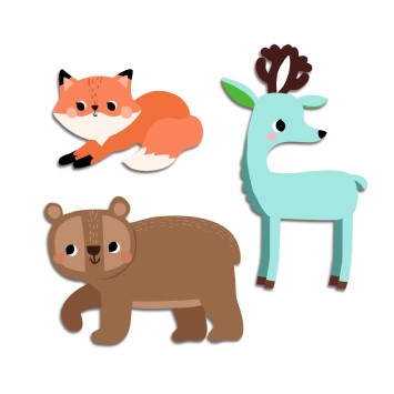 djeco big stickers - forest animals