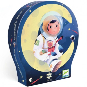 djeco silhoutte puzzle - astronout on the moon