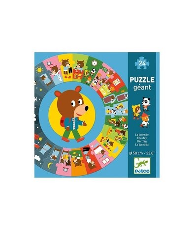 djeco grote puzzel - de dag (24 st)