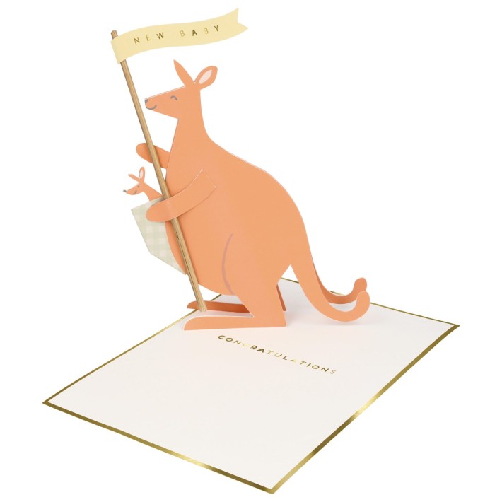 meri meri baby kangaroo stand-up card