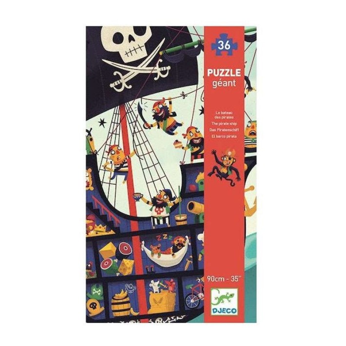 djeco grote puzzel - piratenschip (36 st)