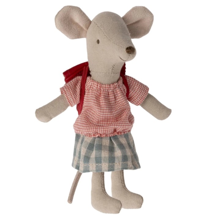 maileg tricycle mouse, big sister - red