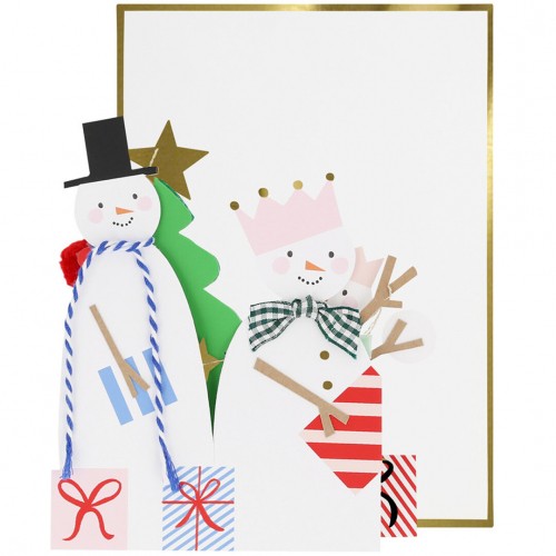 meri meri snowman family concertina christmas card