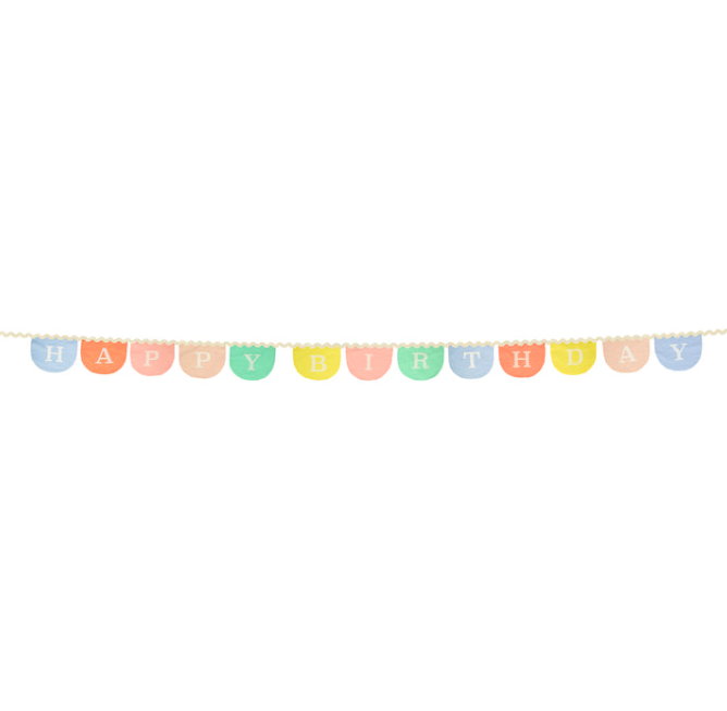 meri meri happy birthday fabric garland