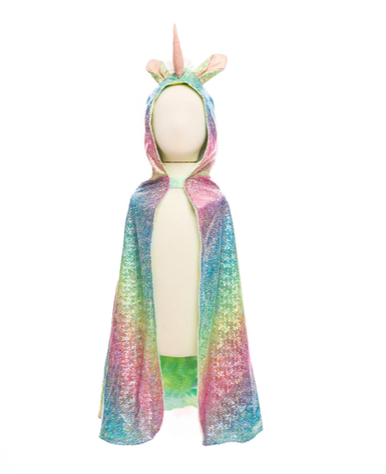 reversible unicorn dragen cape - rainbow (3-4 jr)