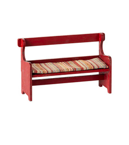 maileg bench, mouse - red