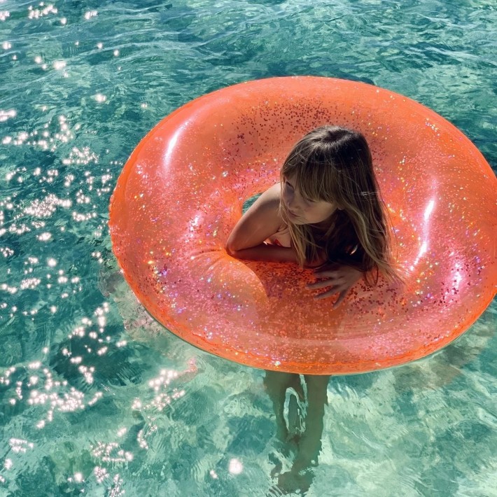 pomelo pool float - glitter/roze